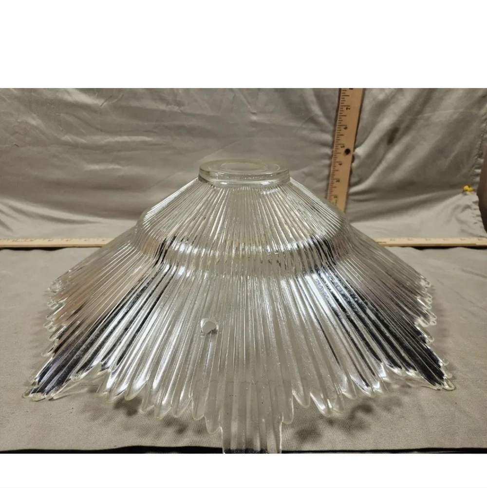 Antique Art Deco Ice Crystal Glass Static Ceiling Light Shade